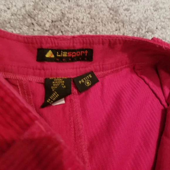 HOT PINK SHORTS LIZSPORT CORDUROY VINTAGE 80S PREPPY PETITE SIZE 8 POCKETS 90S